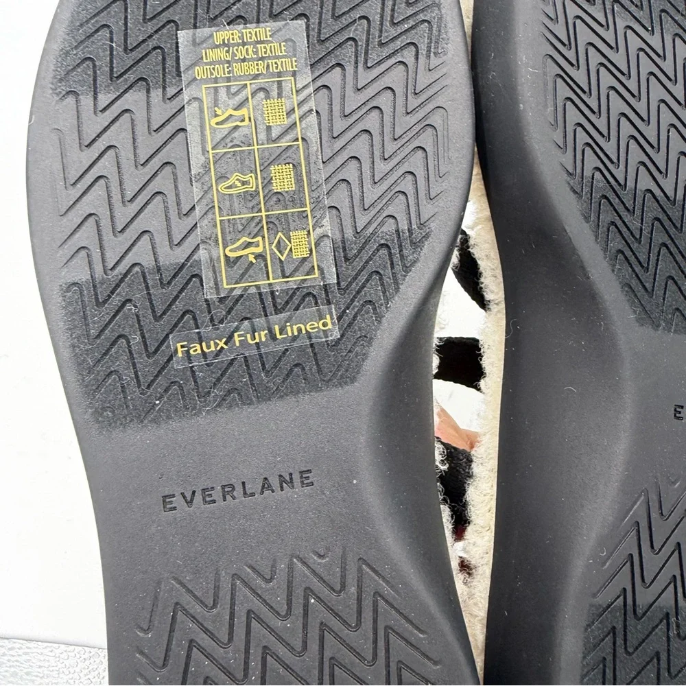 NEW Everlane Black ReNew Teddy Faux Fur Sport Sandal in Size 9